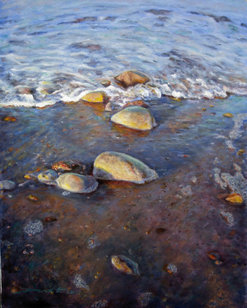 "Breaks to Foam", 16" x 20", Oil on Canvas